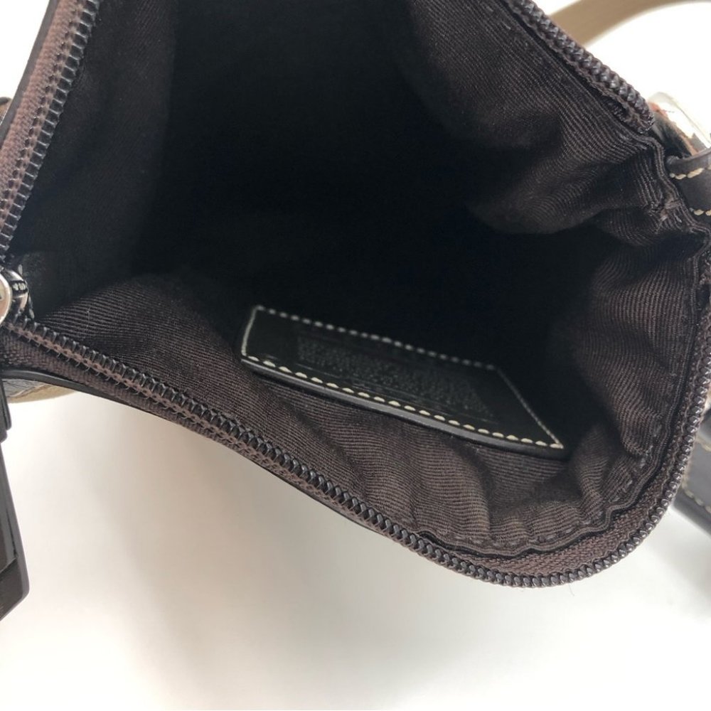 Coach Brown Leather Crossbody Coin Wallet | Adjustable Strap - Picture 5 of 6
